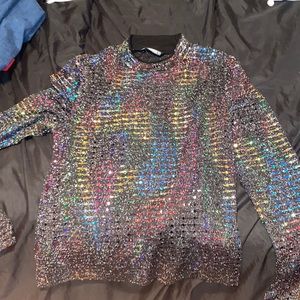 black sparkle turtleneck